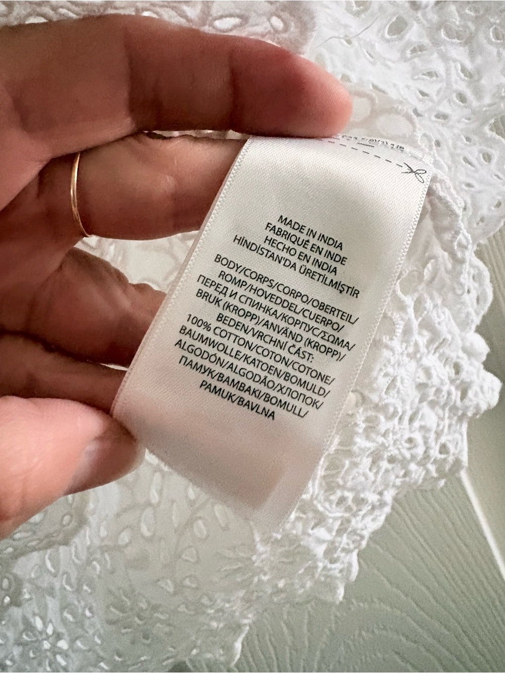 Polo Ralph Laurent boho White Lace Tie-Neck Women's Top - Picture 7 of 7